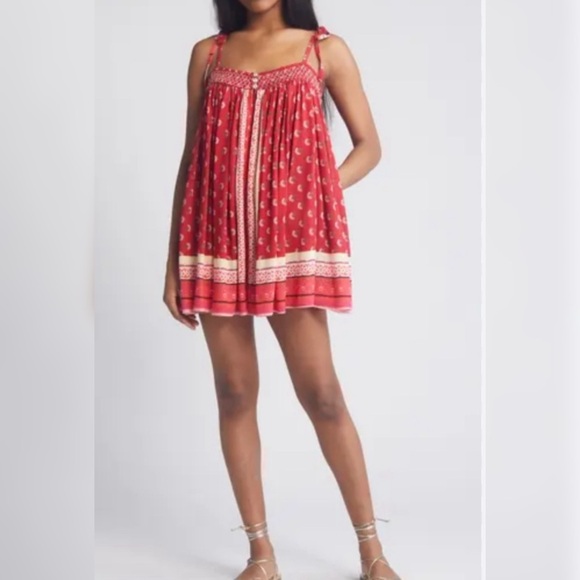 ✨ Rare Free People Intimately Rule The World Romper – Red Combo (S) - Picture 1 of 10